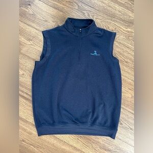 Pebble Beach Mens Size M Sleeveless 1/4 Zip Golf Vest Navy Blue Heather XL